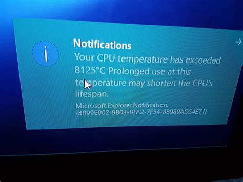 heat warning on computer